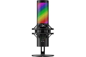 HyperX QuadCast 2 S – USB Microphone for Streamers and Content Creators, 32-bit bit depth 192kHz sampling rate, 100+ aRGB LEDs, PC Win11, Mac, Steam Deck, USB-C - Black