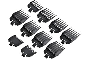 HAPPOW 10PCS Hair Clipper Clipper Guards, Hair Clipper Combs Guides, Limit Comb Hair Cutting Guide, Compatible with Most Trimmers (1.5-25mm) Fits for Most Trimmer