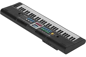 Fockety Mini Electric Piano Black 61-klawiszowa Wielofunkcyjna Zabawka Studyjna z Mikrofonem dla Dzieci Początkujących Przenośna Klawiatura Elektryczna