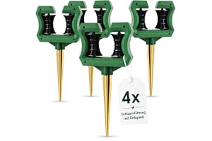 com-four® 4x Slangstyrningar med Markspett och Rullar | Roterande stöd motverkar veck och hjälper till att skydda växter och