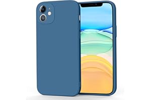 Yisica Silicona Funda Compatible con iPhone 11 (2019), Funda de Silicona Ultrafina, Forro de Tela de Microfibra Suave, Diseño Especial de Borde Recto para iPhone 11 (2019) 6.1", Azul Marino