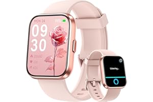 AEAC Smartwatch Donna Orologio, 1,8" Smartwatch Chiamate Risposta Vivavoce, Alexa Integrato Cardiofrequenzimetro SpO2 Sonno, Contapassi Orologio Fitness Notifiche 110 Modalità Sport per Android/iOS Rosa