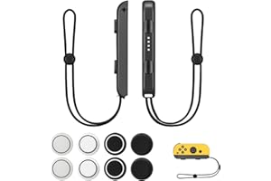 QiXinGYL 2 STK Gamepad Handschlaufe für Nintendo Switch Controller Joy Con, für Switch Handgelenkschlaufe Controller, Gamepad Riemen für Joy Con Verstellbarer Griffschloss, mit 8 Joystick Kappen