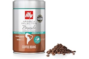 illy Brazil Cerrado Mineiro Coffee Beans, Single Origin, 100% Arabica, Regenerative Agriculture Certified, Ideal for Moka Pots & Filter, 250g Tin