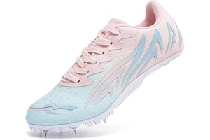 ZHENSI Damen Spikes Leichtathletikschuhe Kinder Rennlaufschuhe Leichte Sprint Springsportschuhe