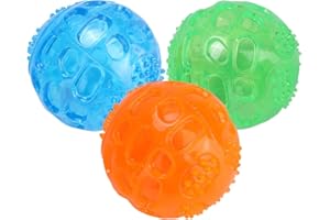 PSSOPP 3 Sztuki Piszcząca Piłka dla Psa - Niezniszczalna Zabawka z Naturalnego Kauczuku, Średnica 7,5 cm