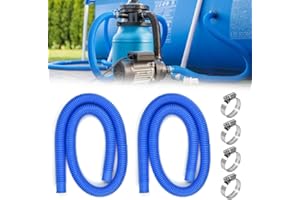 PEALOVCOM 2 Piezas Mangueras para Piscina de 32 mm con 4 Abrazaderas Metálicas Tubo de Piscina Flexible de Plástico Manguera para Filtro de Piscina Manguera de Repuesto para Bomba de Piscina