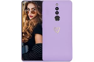 Kaywzo Funda para Xiaomi Redmi 8,Carcasa de Suave Silicona con Patrón del Corazón,Diseño Minimalista,Ultradelgado Lindo Mujeres Phone Case Cover,Morado