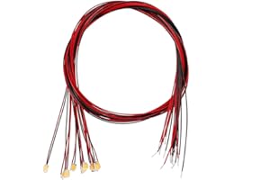 sourcing map 10pcs Prewired 0805 Warm White Surface Mounted Devices LED Light Emitting Diode - DC2.8-3V Micro Soldered Mini LED Light