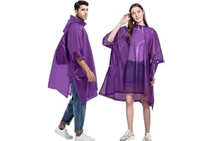 Gerhannery Portátil Poncho Impermeable, 2 Piezas Reutilizable Chubasquero Mujer, Ligero Poncho de Lluvia Unisex Chubasquero Hombre Impermeable con Gorra para Festival Concierto Trekking