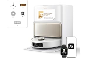 ‎MOVA Mova V50 Ultra Complete Saugroboter mit Wischfunktion 24.000 Pa, 6cm Hindernisüberwindung, Liftable Navigation+RGB AI+LED, 80℃ Heißwasserwäsche & 63℃ Selbsttrocknung, DuoSolution System, Tricut Bürste