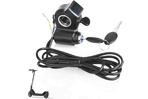 Agatige Electric Scooter Thumb Throttle Display, 12V-99V E-Bike Throttle Control Switch, LCD Display Digital Battery Voltage Power Switch with Key Lock for E-Scooter Electric