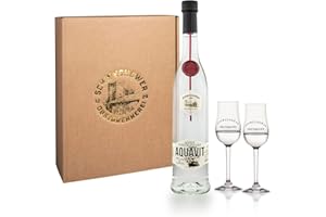‎SCHWECHOWER OBSTBRENNEREI GMBH Bester norddeutscher Aquavit 0,5l + 2 Bouquetgläser Geschenkkarton (40% Vol.) - Geschenkset, Präsent 500ml
