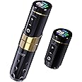 Mast Flip3 Wireless Tattoo Machine Gun Rotary Cartridges Pen with 7Adjustable Strokes 2.4mm - 4.2mm with 2Pcs Batteries 1800mAh Power Supply for Beginners and Tattoo Artist