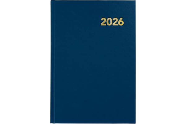 Grafoplas - Agenda 2026 Día Página Anual, 14,5x21cm, Azul, Español, Modelo Bretaña, Tapa Dura y Punto de Lectura, 288 Páginas, Papel Blanco 70g Certificado FSC, Incluye Planning y Calendario 3 años