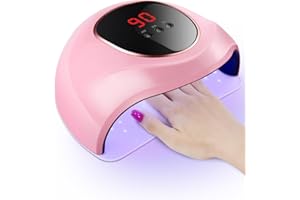 HEUCHAEY Lámpara de Uñas UV LED, 24W Lámparas Rápido Uñas SecadorGel Curado Máquina con 3 Temporizador,Pantalla LCD,Sensor de Automático,Base Desmontable Para Manicura Pedicure Nail Art Hogar el Salón