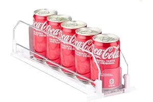 LMSAWK Automatic Dispenser Cans Refrigerator Organizer, Drink Cans Organizers, Beer Can Organizers for Fridge Kitchen, Refrigerator, Closet, Acupboards, White