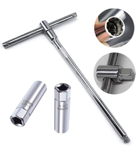 ZKTOOL Clé à Bougie D'Allumage Magnétique Universelle 14MM Et 16MM De Long, Paroi Mince, 12 Points CR-V Pivotant Extension De Bougie D'Alumage, Extracteur De Bougie, Outils De Retrait De Bougie