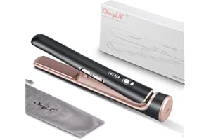 CkeyiN Pro Piastra per Capelli Senza Filo, Piastra e Arricciacapelli Cordless 2 in 1, Piastra Riscaldante PTC, Piastra da Viaggio con Funzione Ricaricabile USB Portatile 5200mAh