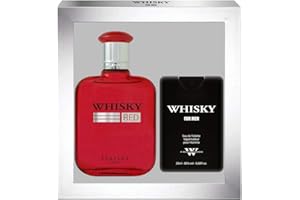 EVAFLORPARIS Whisky Red Coffret Cadeau Eau de Toilette 100 ml + Parfum de Voyage Vaporisateur pour Homme 20 ml