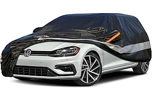 Holthly 10 Couches Bâche Voiture Étanche Respirante， Adaptée à la Volkswagen Golf(1998-2023). Noir Expédition Depuis l’Entrepôt Européen. Noir