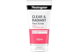 Neutrogena Clear & Radiant Face Scrub (1x 150ml), Purifying & Brightening Oil-Free Daily Exfoliator with Vitamin C and 0.5% Salicylic Acid, Suitable for Blemish-Prone for Clearer Radiant Complexion