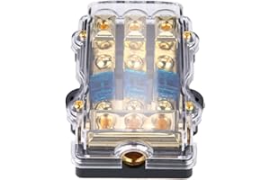 WALFRONT 24v 60a Car Auto Stereo Mini Anl Scatola Portafusibili 3 Vie Blocco di Distribuzione 3 Vie Circuit Blade Fusibile Titolare Assicurazione