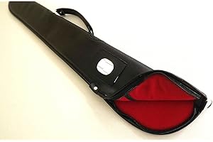 cueball16 Soft Leather Look Black CASE FOR A 57" 2 PIECE CENTER SPLIT SNOOKER or POOL CUE