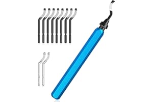 AICOYA Ebavureur Outil D'ébavurage avec 10 Lames, pour Pièces Imprimées en 3D en Métal, Plastique et Acier Inoxydable (8 BR1010, 2 BS1018)