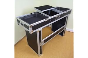 TEGO PRO 27200 Konsole Road TISCH mit Laptopablage für 2 Plattenspieler, 19" Mischpult und Laptop - Case Mobile Digital DJ Desk Flightcase