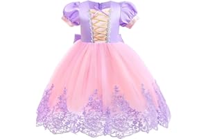 Lito Angels Deguisement Robe Princesse Raiponce Costume Carnaval fête Anniversaire pour Enfant Filles, Violet Rose