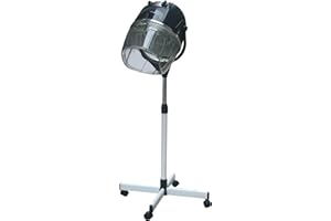 POSTQUAM Italian Design - Secador Casco 2 Speed con Termo Regulador y Regulador de Tiempo - Campana de Plástico Ahumado con Tapa - Altura Ajustable (86-122 cm) - Ruedas Flexibles y Estabilidad