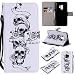 Produktbild Schutzhülle für Plus, für Samsung Galaxy S9 Plus (Nicht für S9) Hülle, ZCRO Flip Case Leder Tasche Handytasche Hülle mit Muster Bunt Kartenfach Magnet Standfunktion Strap Cover Multifunktion Wallet Case Design im Bookstyle Schutzhülle Etui Handyhüllen Schale für Samsung Galaxy S9 Plus (Schädel)