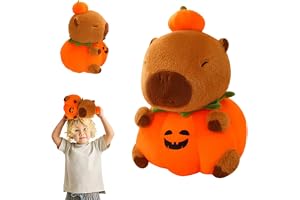 KQWVZ Capybara gosedjur 25 cm, söt Capybara gosedjur med pumpa, Capybara-gosedjur för halloweenserien, mjuk Capybara kudde, mjukisdjur, mjuk leksak för födelsedagspresent halloween