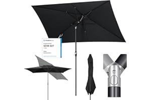 Sekey Aluminum Sonnenschirm 200 × 300 cm Sonnenschirm Balkon Sonnenschirm Rechteckig für Balkon Garten & Terrasse Sonnenschutz UV 50+