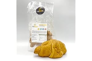 Croissant Croissant Brioche Keto SoKeto Pack de 100g (2pcs × 50gr) avec seulement 4g de glucides SANS sucre - Convient également, aux personnes âgées, aux adultes et aux enfants,