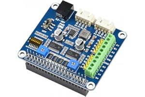 Coolwell Waveshare Chapeau moteur pas à pas pour Raspberry Pi 4B+ 4B 3B+ 3B 2B+ Zero W WH Jetson Nano Dual DRV8825 Contrôleur de moteur jusqu'à 1/32 micropas à pas Deux moteurs pas à pas