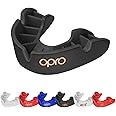 OPRO Bronze Level Adult and Kids Sports Mouthguard with Case and Fitting Device, Gum Shield for Hockey, Lacrosse, Rugby, MMA, Boxing and Other Contact and Combat Sports (Black, Youth)