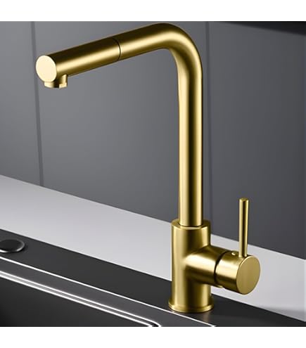 Auralum Grifo De Cocina Con Ducha Extraíble, Grifo Cocina De Alto Presion De Acero Inoxidable Giratorio De 360 Monomando De Fregadero Negro 39376448