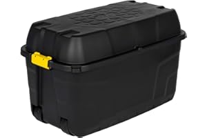 ‎KREHER Kreher XXL Transportbox, Kissenbox mit Nutzvolumen ca. 175 Liter. Aus Kunststoff in Schwarz mit Rollen und Deckel. Abschließbar. Maße BxTxH ca. 93 x 55 x 53 cm.