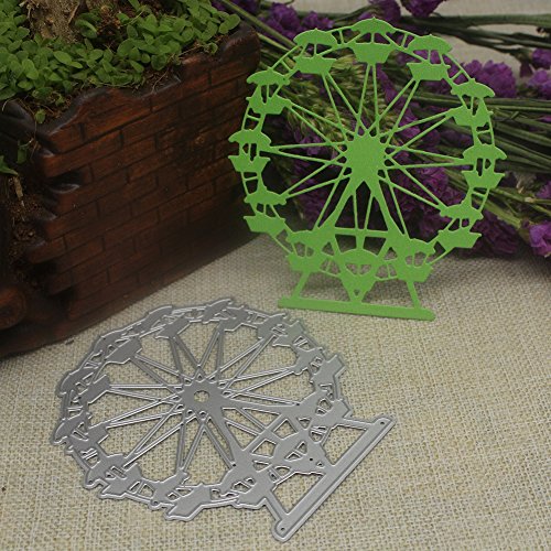 Amazingdeal365 Riesenrad Metall Form Schablonen Schneiden DIY Dekor Sammelalbum Karten Buchzeichen Lesezeichen als Geschenk für Freunde Geburtstag Kinder,Kindergarten Hobby Schule Handarbeit Unterricht usw. Ein tolles Geschenk! - 8