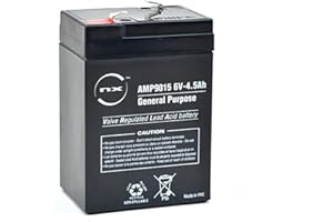 AXPOWER INSPIRATIONAL TECHNOLOGY EMPOWERING PEOPLE NX, 6V Battery, 6 Volt 4.5ah battery, 6V 4.0Ah Lead Acid Rechargeable Battery For General purpose, Bikes, Childrens Kids Ride On Electric Toy Car Battery, Motorcycle ride on Bike, (6V - 4Ah / 4.5Ah)