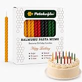 Petekoğlu Balmumu Mum El Yapımı Doğal K&uuml;&ccedil;&uuml;k 4 Renk &Ccedil;ok Renkli Pasta Mumları 12 Adet