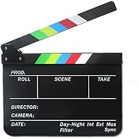 ZORBES® Imported Clapperboard TV Film Movie Clapboard Black Board with Colorful Stripe Slate