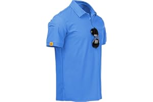 igeekwell Polo Hombre Manga Corta Transpirable Verano Camiseta con Portagafas Casual Polo Golf Hombre con Botones Tenis Deportivo Tshirt Regular Fit