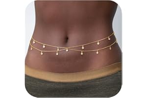 YANCHUN Gold Belly Chain Waist Chain for Women Silver Body Chain Dainty Waist Chain Jewelry Women Multi-Layer Belly Chain Sexy Body Chain Jewelry