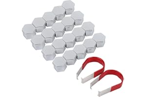 Keenso Auto Radschraubenkappe, 20 Stück 17mm Auto Radmutter-Schraube Silber Abdeckung Radbolzen Kappe Radmutter Abdeckung