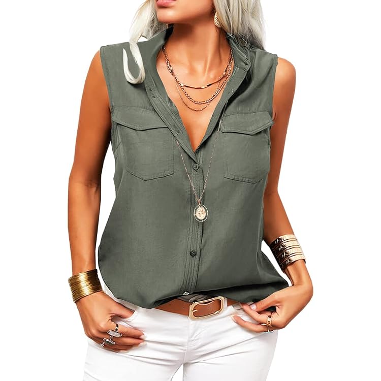 Zeagoo Damen Tank Top Aus Chiffon – V-Ausschnitt, ärmellos, Blumenprint, Für Sommer & Büro