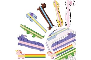 VYZUTR 7 PCS Segnalibro colorato Lettura delle regole di tracciamento Strisce di evidenziazione Strisce di lettura guidate Sovrapposizione colorata Aiuto per la dislessia nei bambini