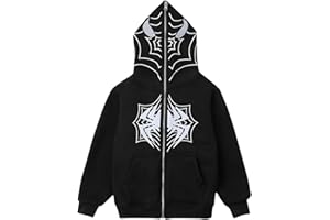 BOVOSHA Boys Hoodies for Kids Spider Web Zip Up Sweatshirt Long Sleeve Pullover Top